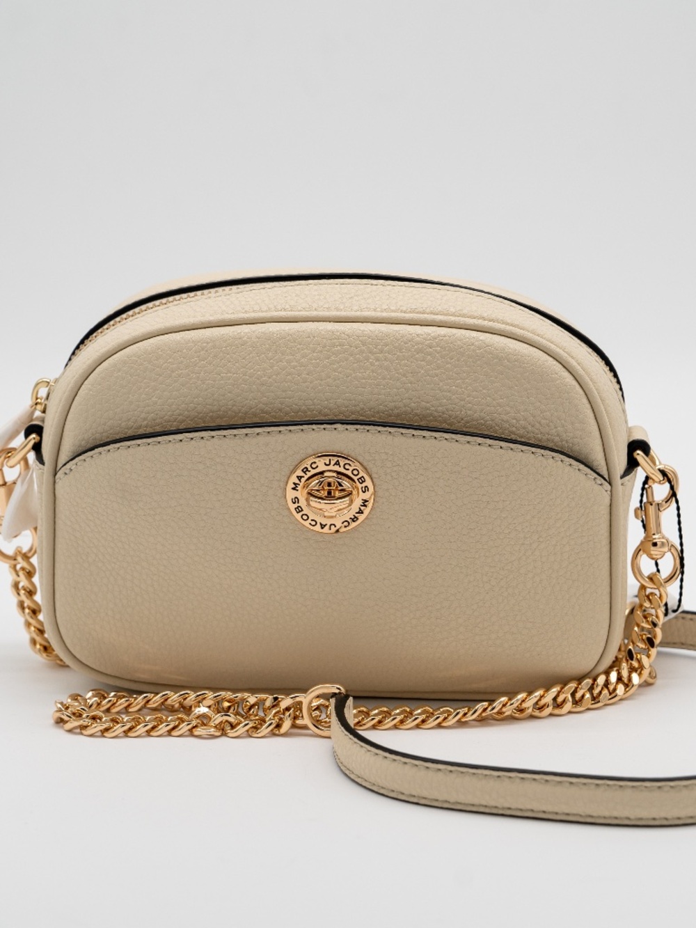 Marc Jacobs Signet Turnlock Camera Bag Marshmallow Leather